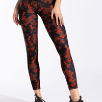 Burgundy Romcamo Side Stripe Leggings PANTS W.I.T.H.-Wear It To Heart BURGUNDY ROMCAMO XS