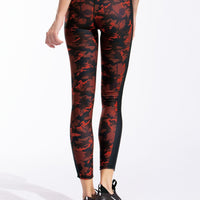 Burgundy Romcamo Side Stripe Leggings PANTS W.I.T.H.-Wear It To Heart