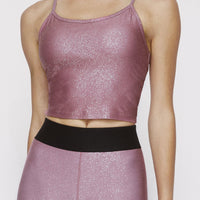Avery Cropped Tank Franken Pink With Stardust Silver SHIRT W.I.T.H.-Wear It To Heart FRANKEN PINK XS