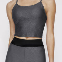 Avery Cropped Tank Dream Grey With Stardust Silver SHIRT W.I.T.H.-Wear It To Heart DREAM GREY XS
