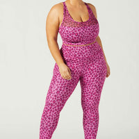 Rebel Cross Back Bra Pink Foil Cheetah