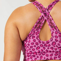 Rebel Cross Back Bra Pink Foil Cheetah