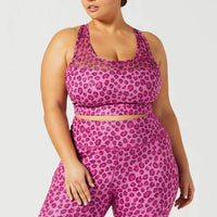 Rebel Cross Back Bra Pink Foil Cheetah