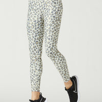 High Waist Leggings with Foil Wild Cheetah White
