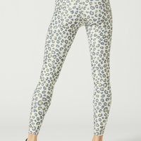 High Waist Leggings with Foil Wild Cheetah White