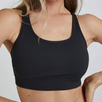 Strappy Bra Solid Black