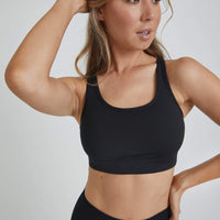 Strappy Bra Solid Black