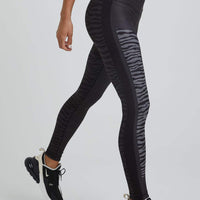High Waist Leggings Black White Viva Zebra