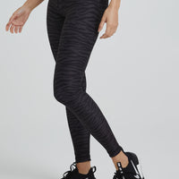 High Waist Leggings Charcoal Zebra