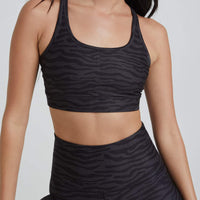 Strappy Bra Charcoal Zebra