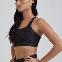 Strappy Bra Charcoal Zebra