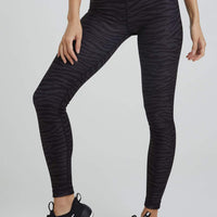 High Waist Leggings Charcoal Zebra