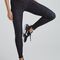 High Waist Leggings Charcoal Zebra