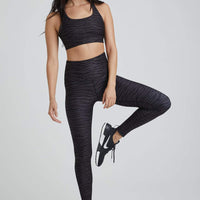 High Waist Leggings Charcoal Zebra