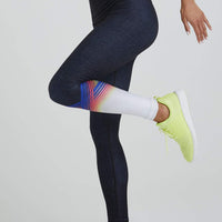 High Waist Reversible Leggings Indigo Roller Girl