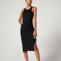 Jane Rib Dress Jet Black