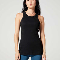 Alice Rib Tank Jet Black