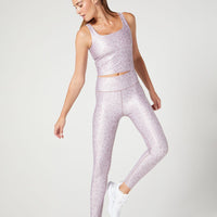 Thalia Cropped Tank Satin Cheetah Blush