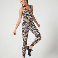 Anna Cropped Tank Black Multi Cascade Camo