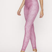 High-Waist Reversible Legging Pink Derby Stripe
