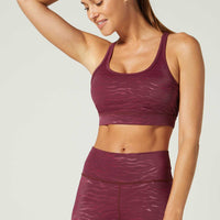 Strappy Bra Tiger Emboss Grape