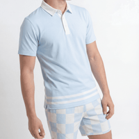 Polo Shirt Striped Baby Blue
