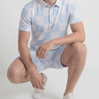 Adam Short Baby Blue Checkers