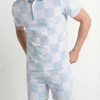 Adam Short Baby Blue Checkers