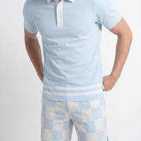 Polo Shirt Striped Baby Blue