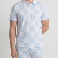 Adam Short Baby Blue Checkers