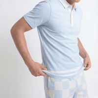 Polo Shirt Striped Baby Blue