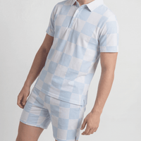 Adam Short Baby Blue Checkers