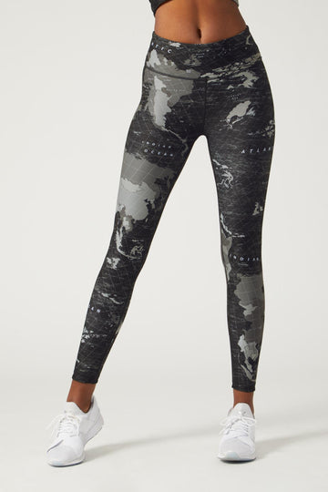 High Waist Reversible Legging Compass Black