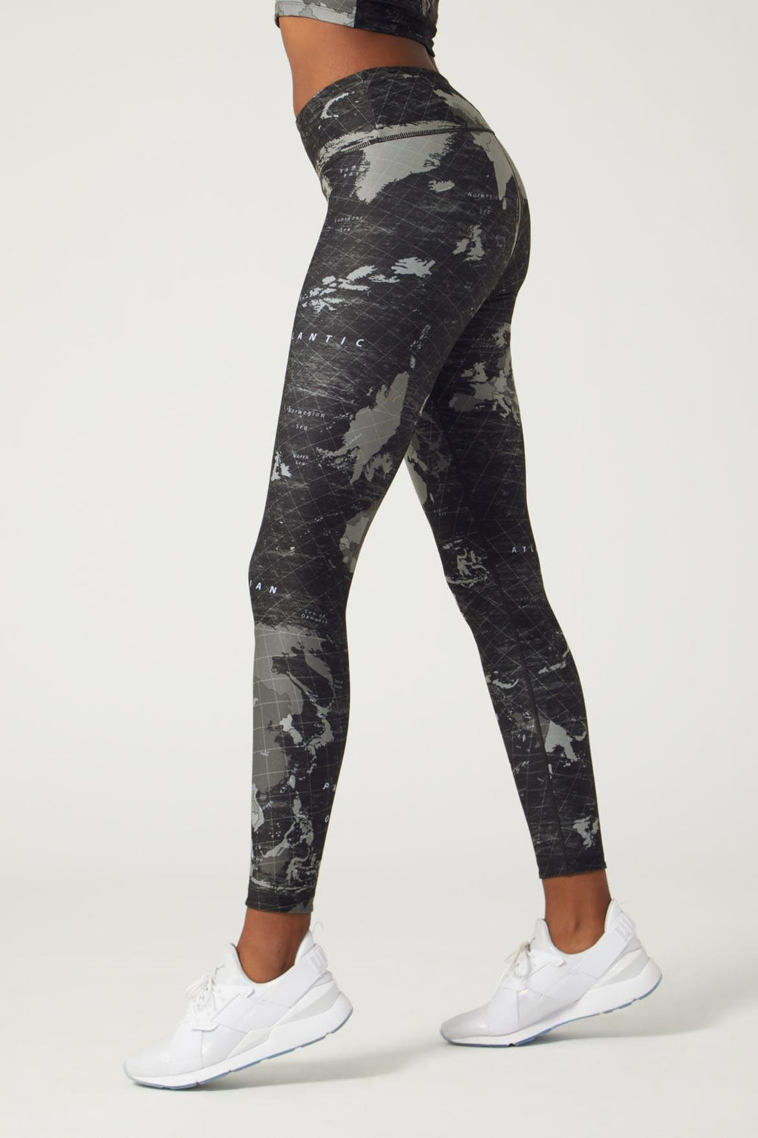 High Waist Reversible Legging Compass Black