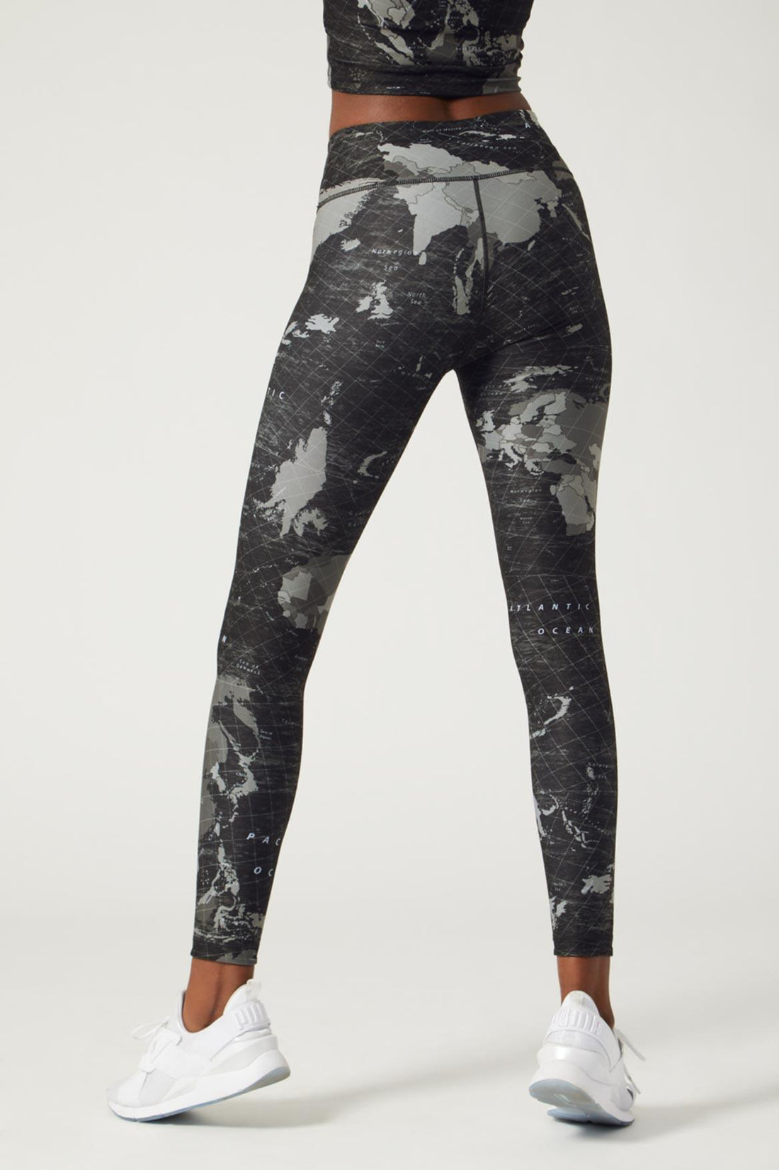 High Waist Reversible Legging Compass Black