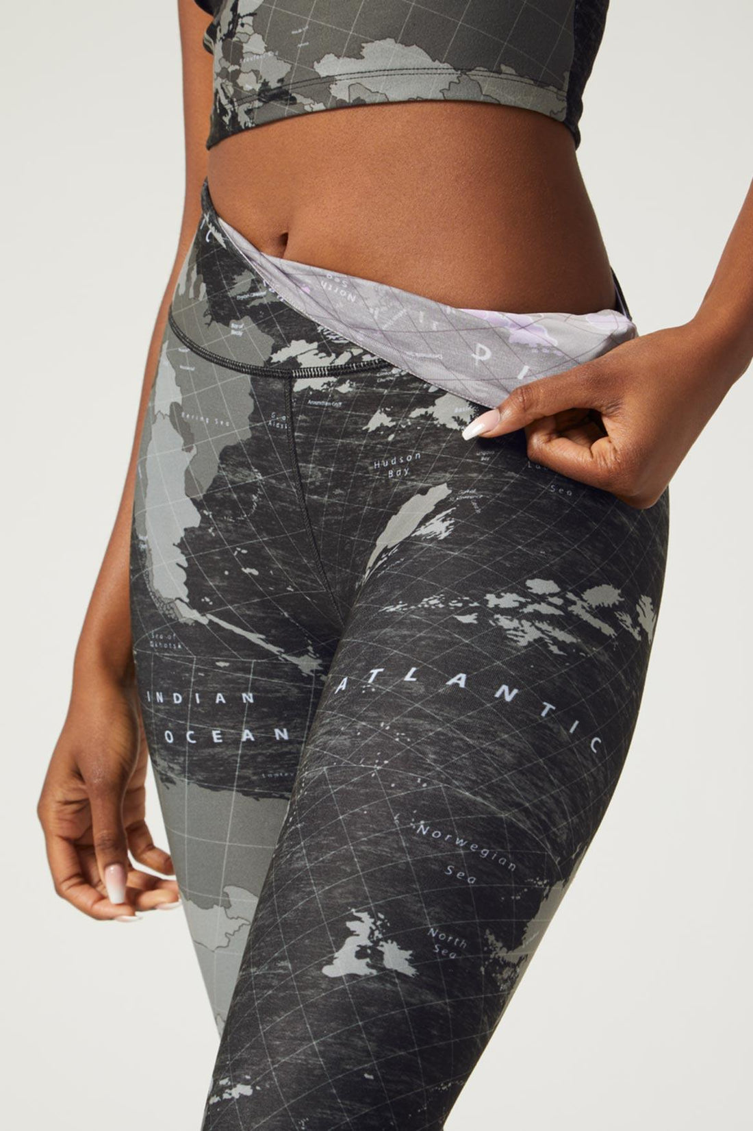 High Waist Reversible Legging Compass Black