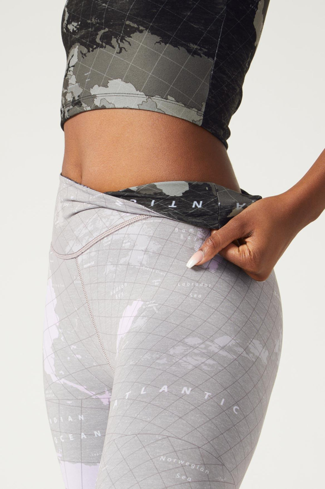 High Waist Reversible Legging Compass Black