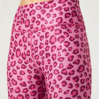 High Waist Legging Pink Foil Cheetah