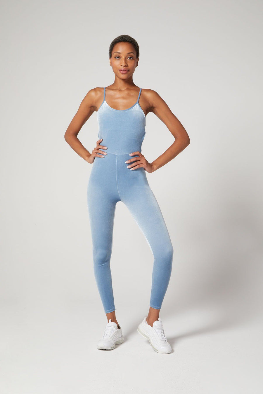 Megan Bodysuit Velvet Blue Mist