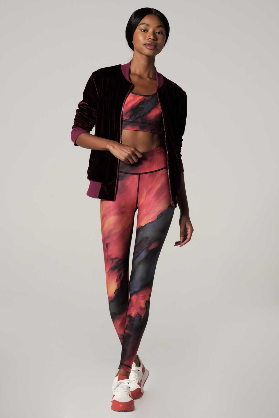 Velvet Bomber Jacket Bordeaux