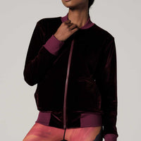Velvet Bomber Jacket Bordeaux