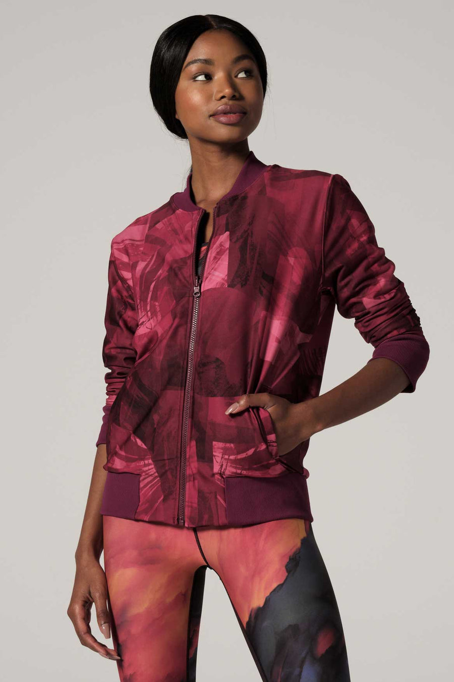 Velvet Bomber Jacket Bordeaux