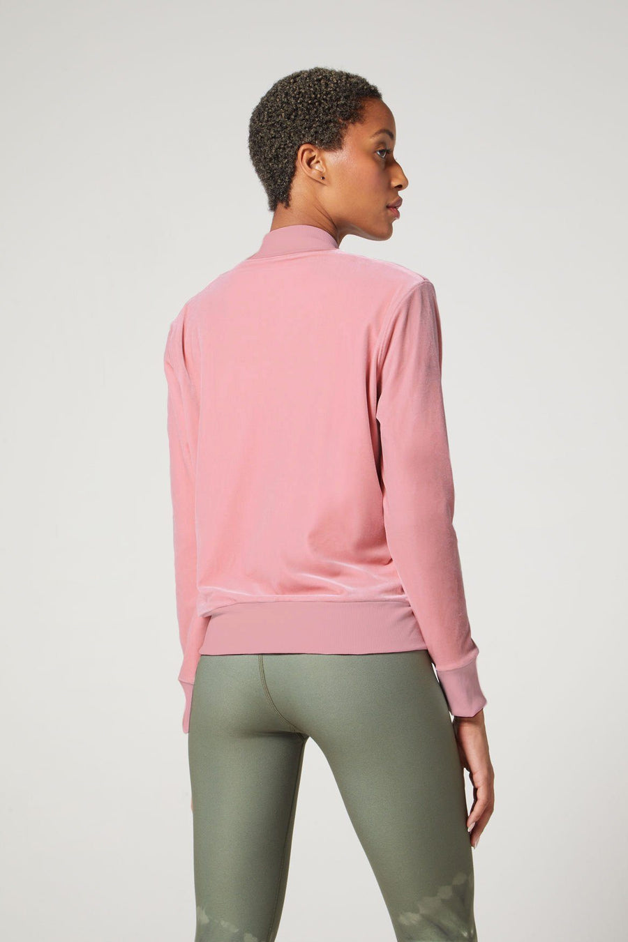 Velvet Bomber Jacket Rose Blush