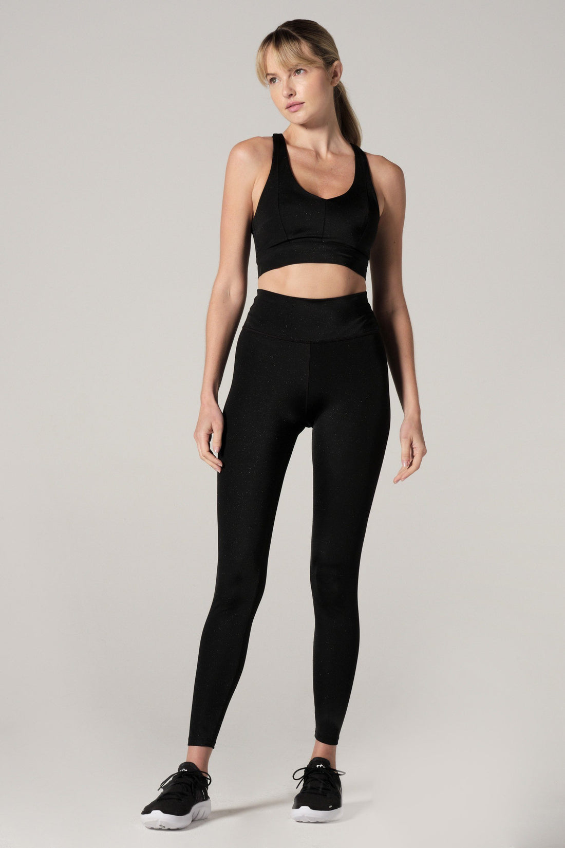 High Waist Leggings Black Nova Sparkle