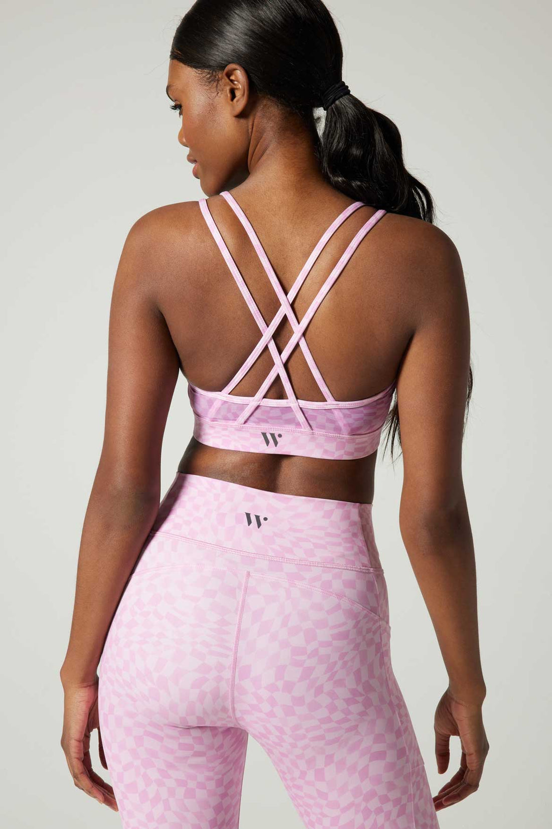 Strappy Bra Diagonal Tie Dye Black Multi