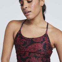 Avery Cropped Tank Red Paisley