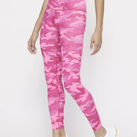 High Waist Reversible Leggings Neon Pink Cheetah - Neon Pink Camo PANTS W.I.T.H.-Wear It To Heart 