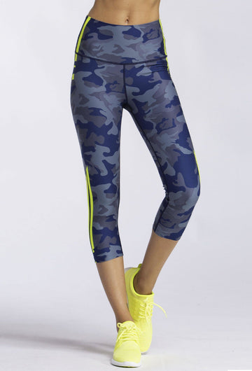 High Waisted Capris Slate Camo PANTS W.I.T.H.-Wear It To Heart SLATE CAMO XS 