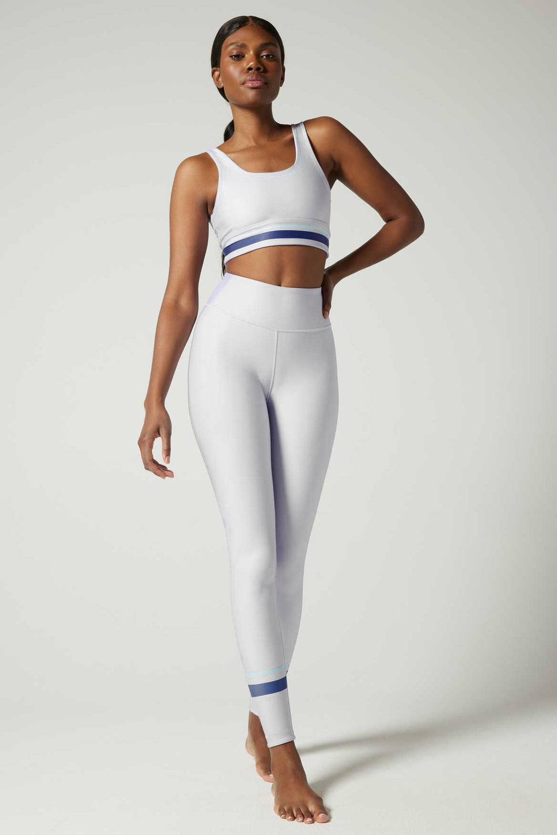 Aria Legging Stripes White & Navy