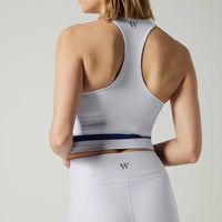 Paula Cropped Tank Stripes White & Navy